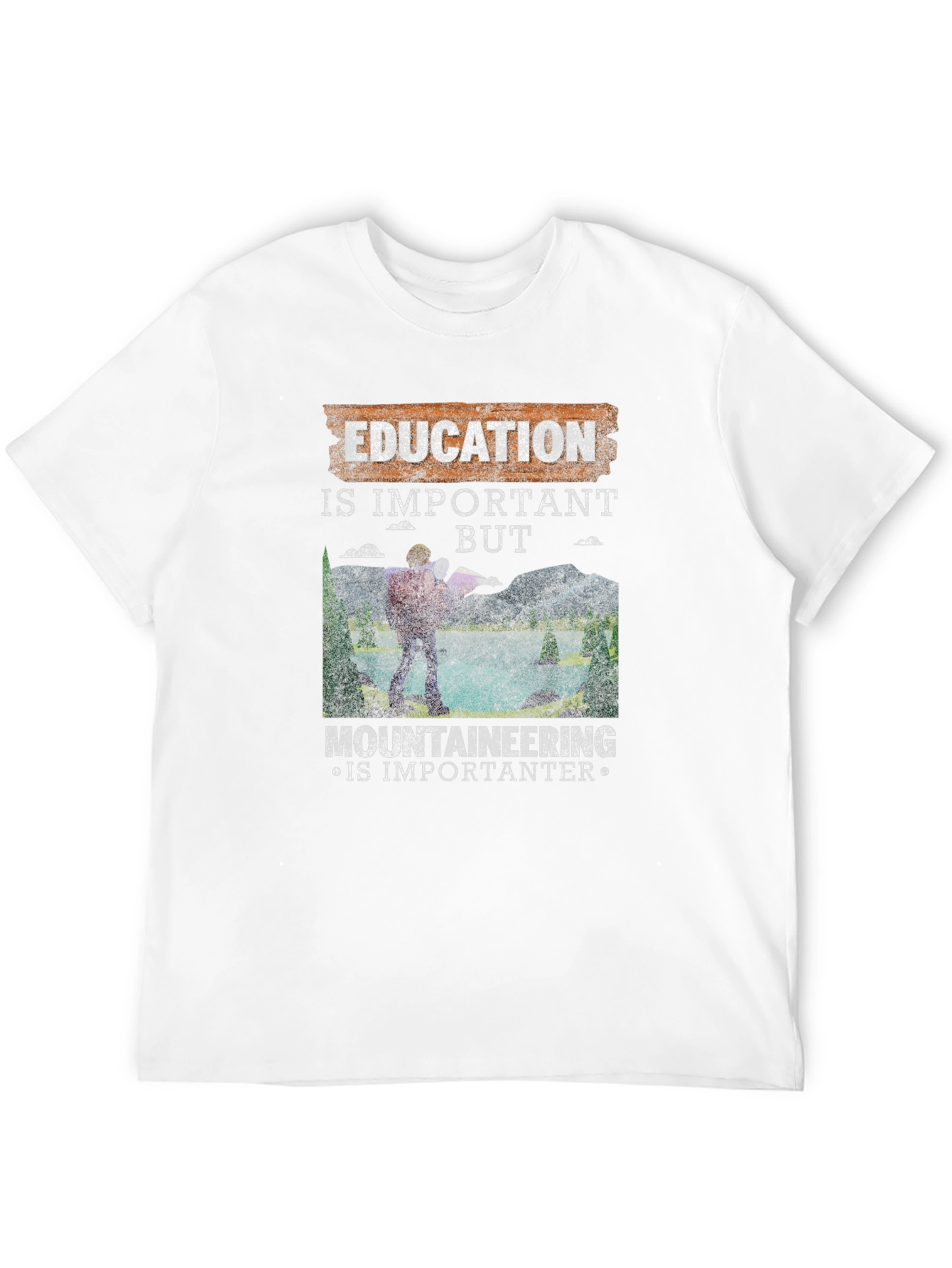 Education Vs. Mountaineering Graphic Tee