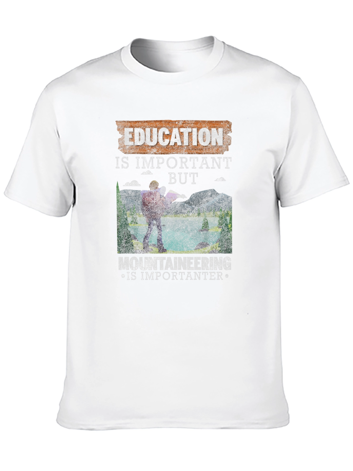 Education Vs. Mountaineering Graphic Tee
