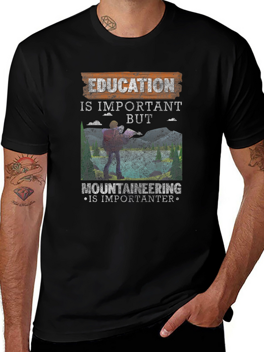 Education Vs. Mountaineering Graphic Tee