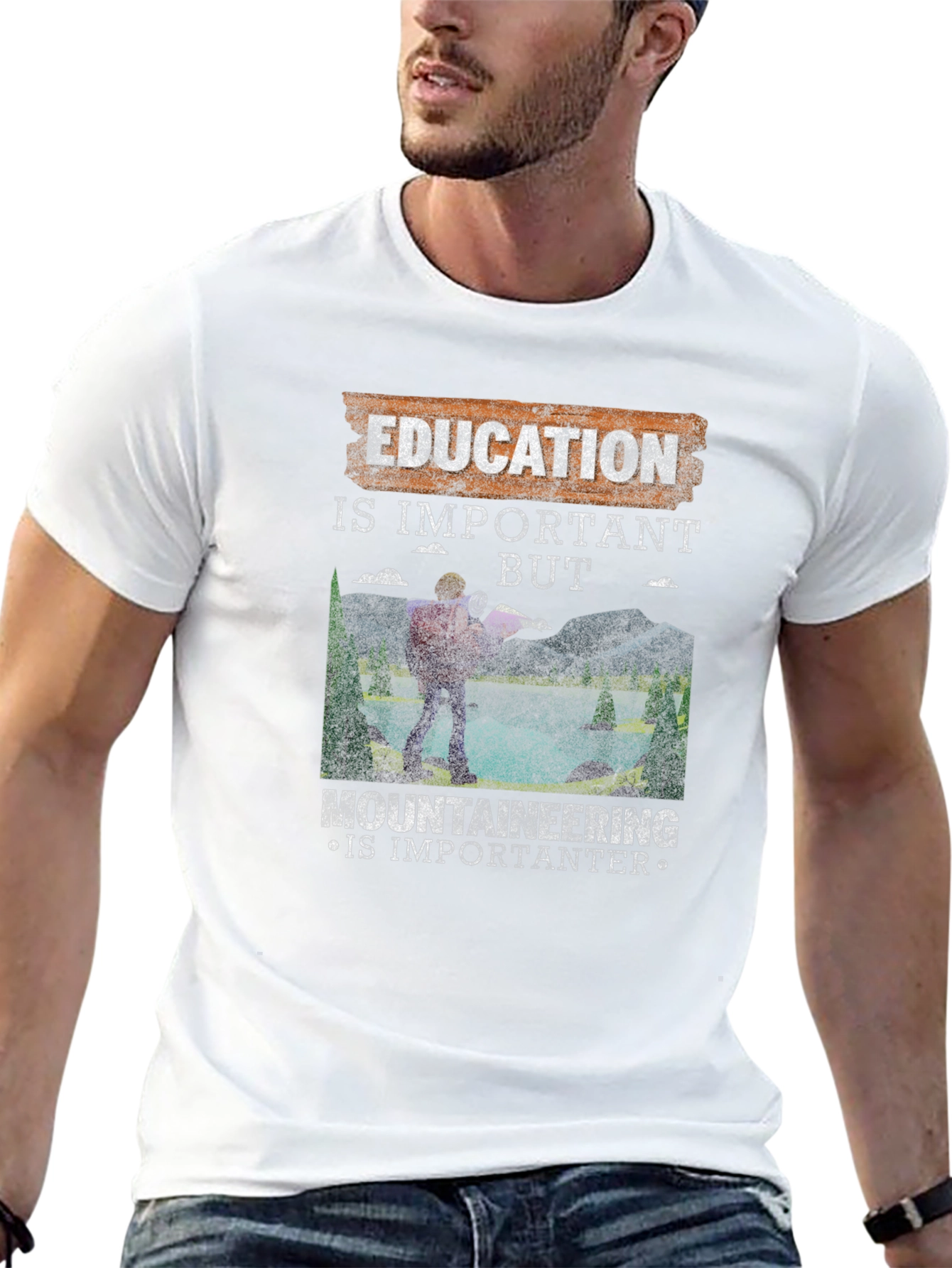 Education Vs. Mountaineering Graphic Tee