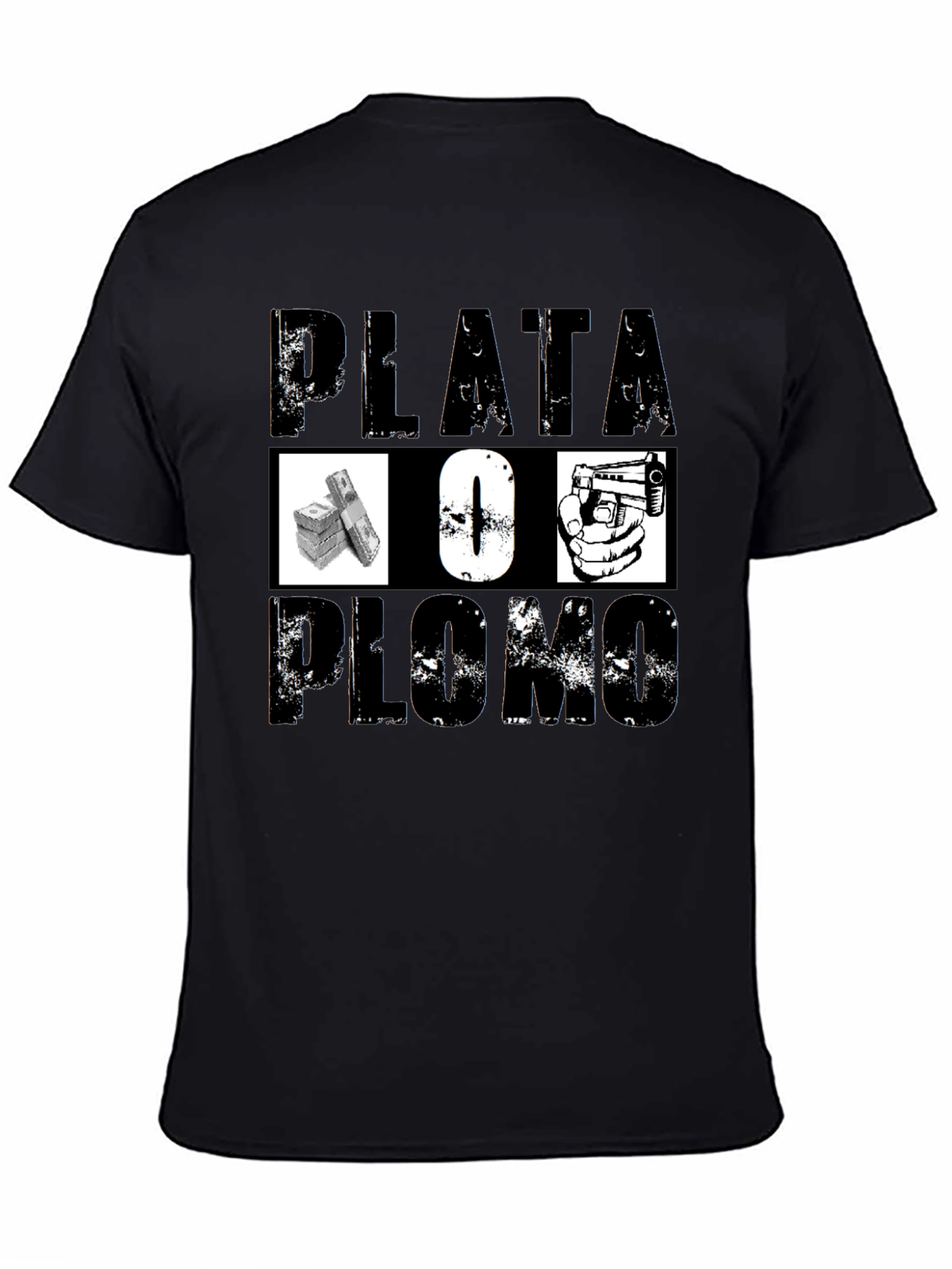 Plata O Plomo Graphic Tee - Black T-Shirt