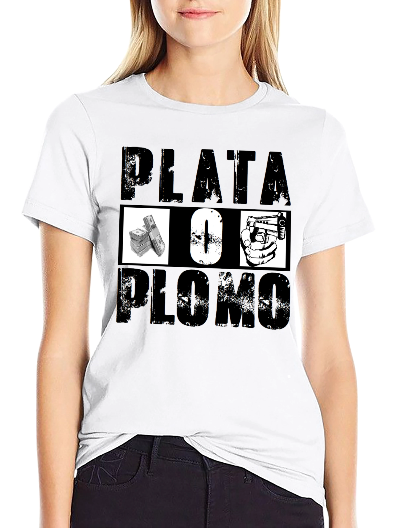Plata O Plomo Graphic Tee - Black T-Shirt