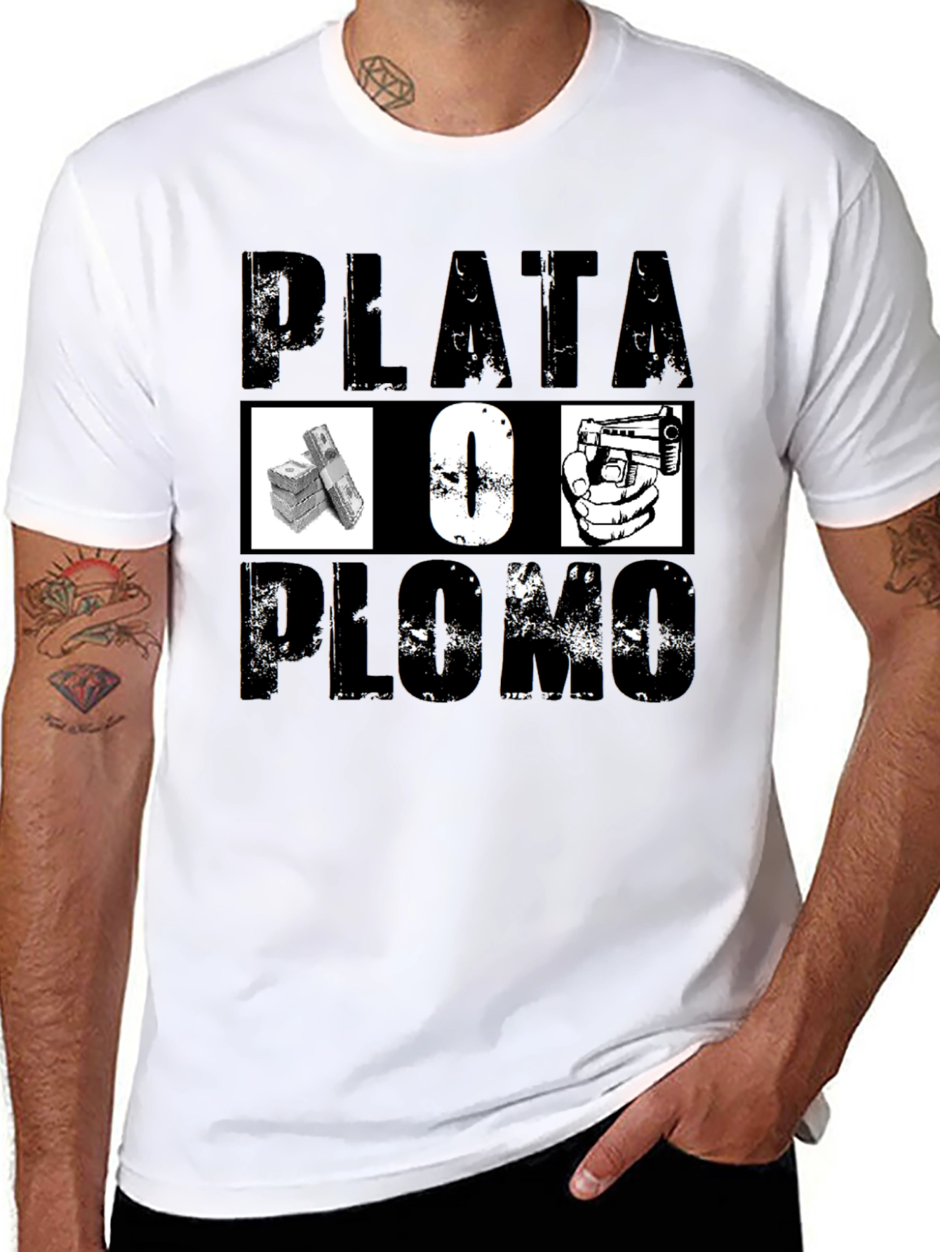 Plata O Plomo Graphic Tee - Black T-Shirt