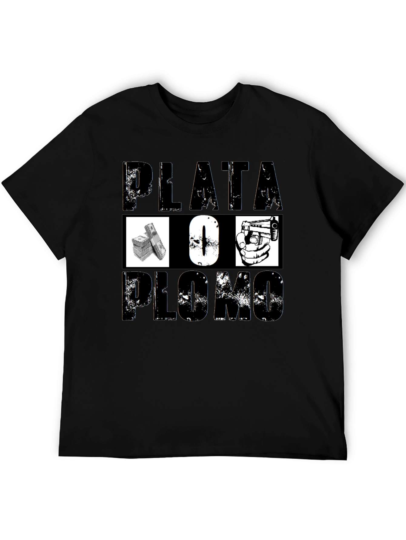 Plata O Plomo Graphic Tee - Black T-Shirt