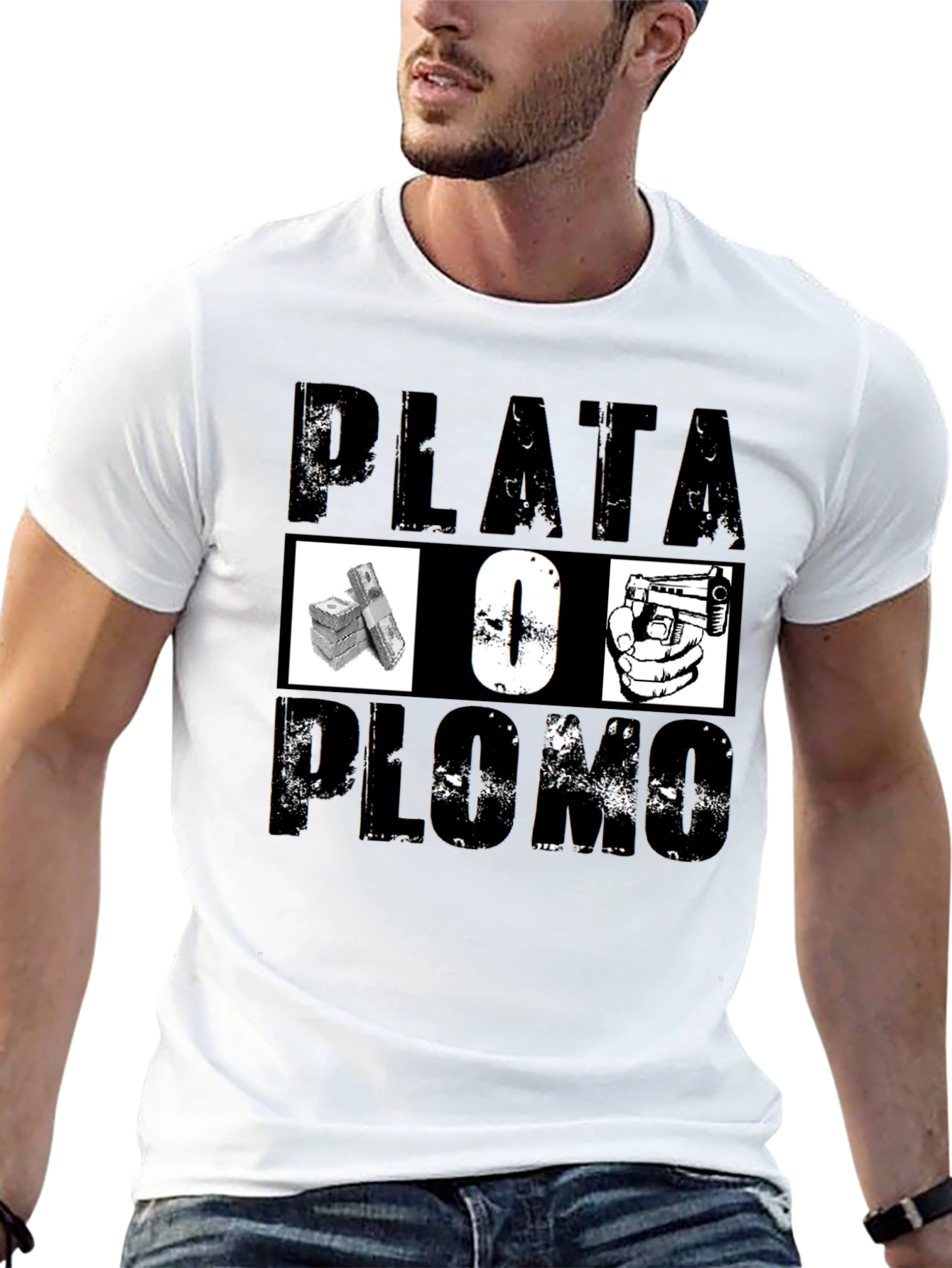 Plata O Plomo Graphic Tee - Black T-Shirt