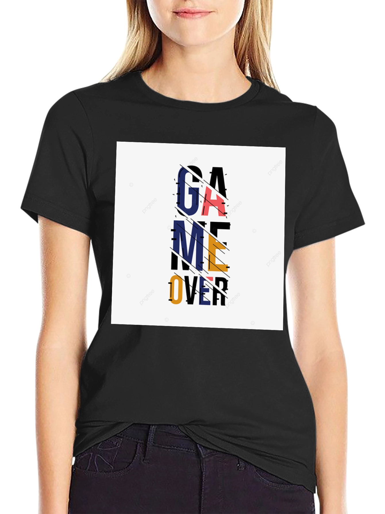 Game Over Graphic Tee - Casual Black T-Shirt