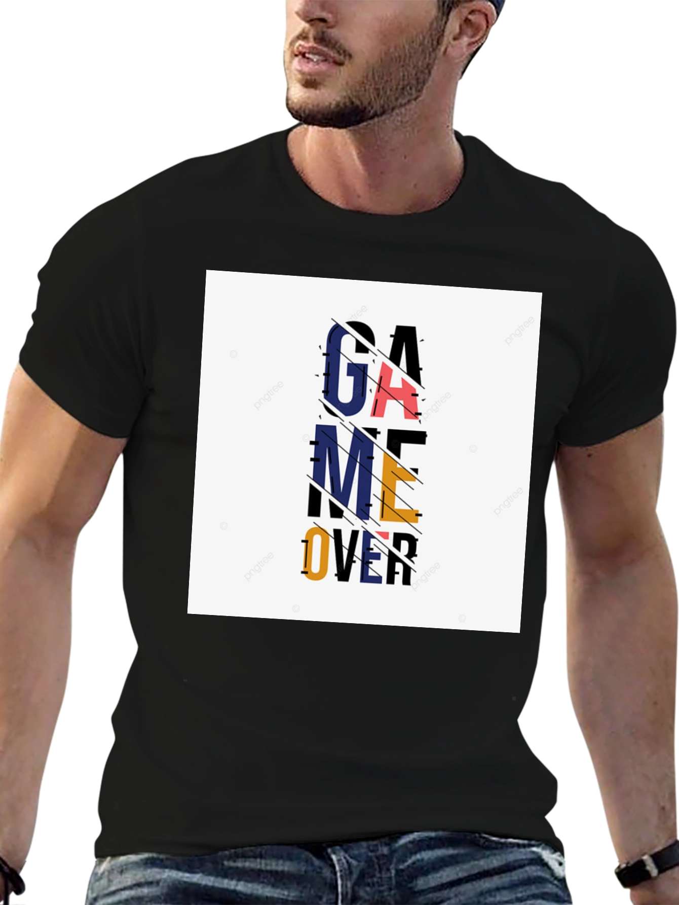 Game Over Graphic Tee - Casual Black T-Shirt