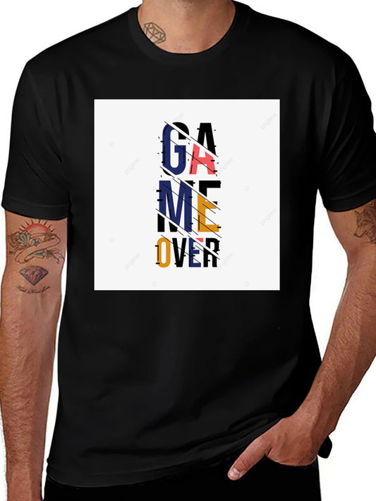 Game Over Graphic Tee - Casual Black T-Shirt