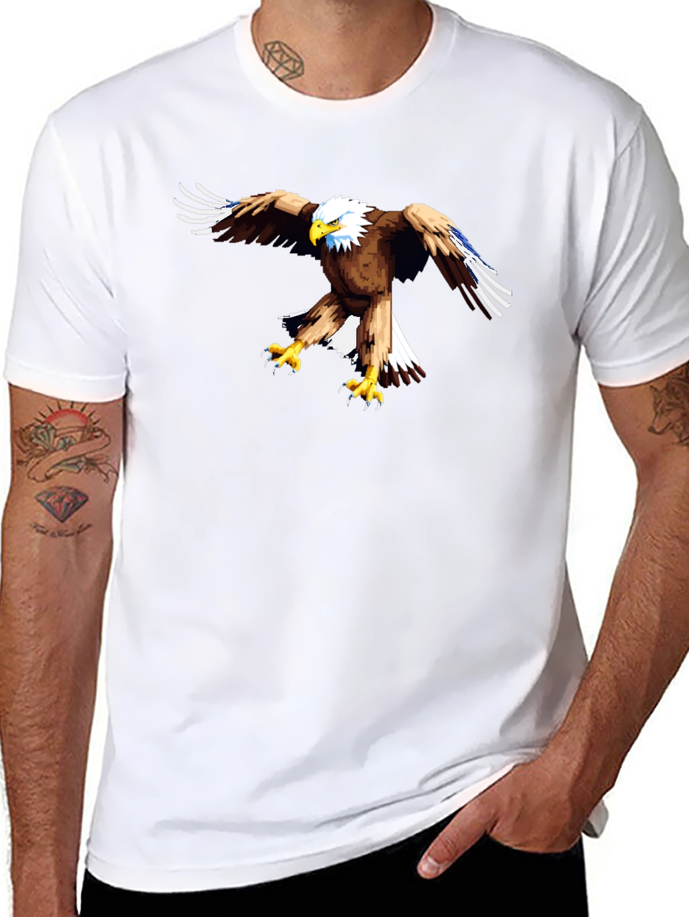 Eagle Graphic Black T-Shirt - Mens Casual Tee
