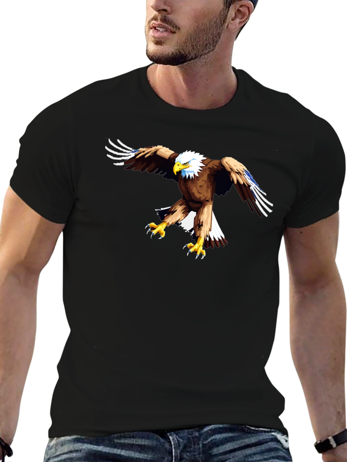 Eagle Graphic Black T-Shirt - Mens Casual Tee
