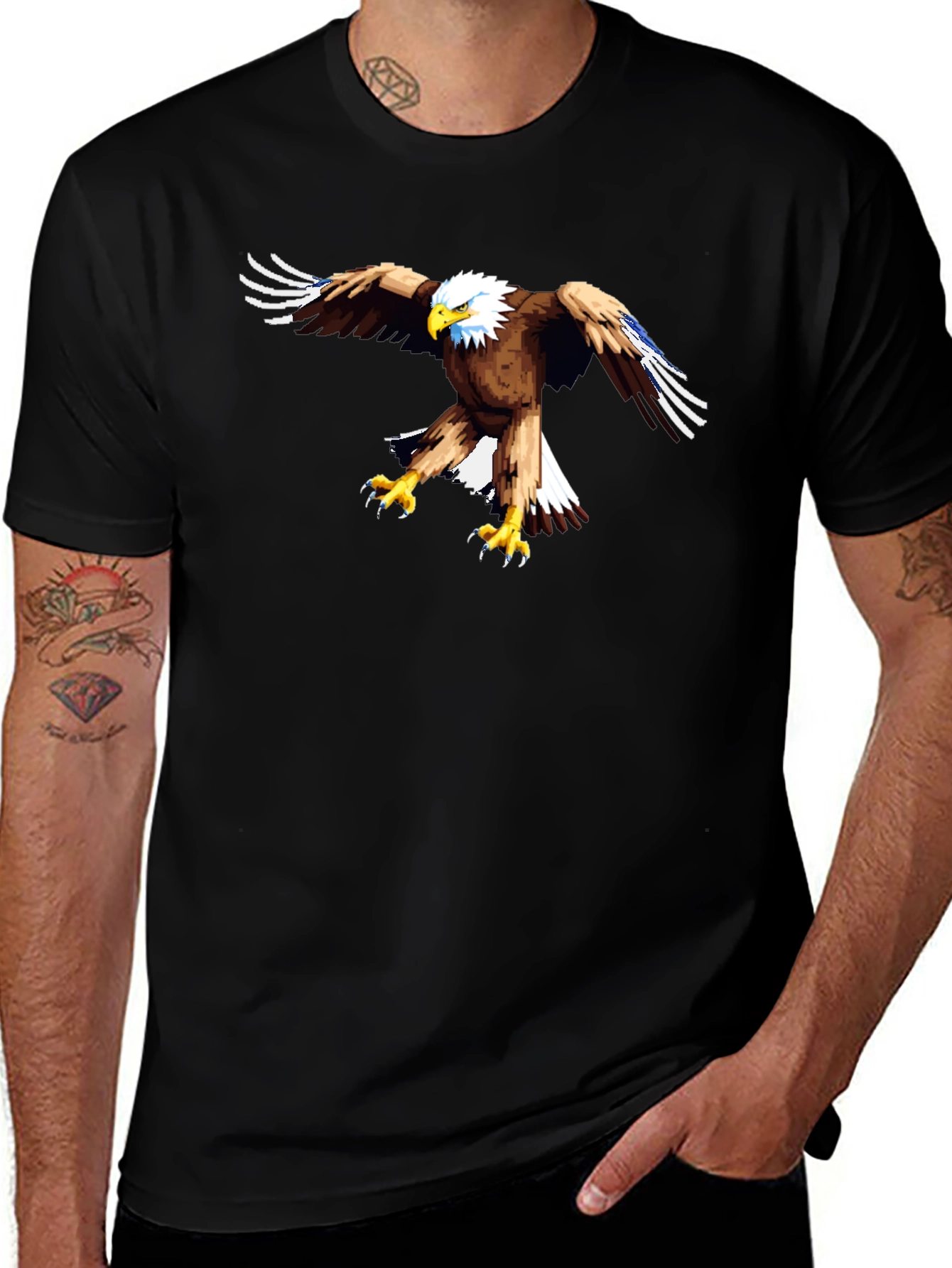 Eagle Graphic Black T-Shirt - Mens Casual Tee