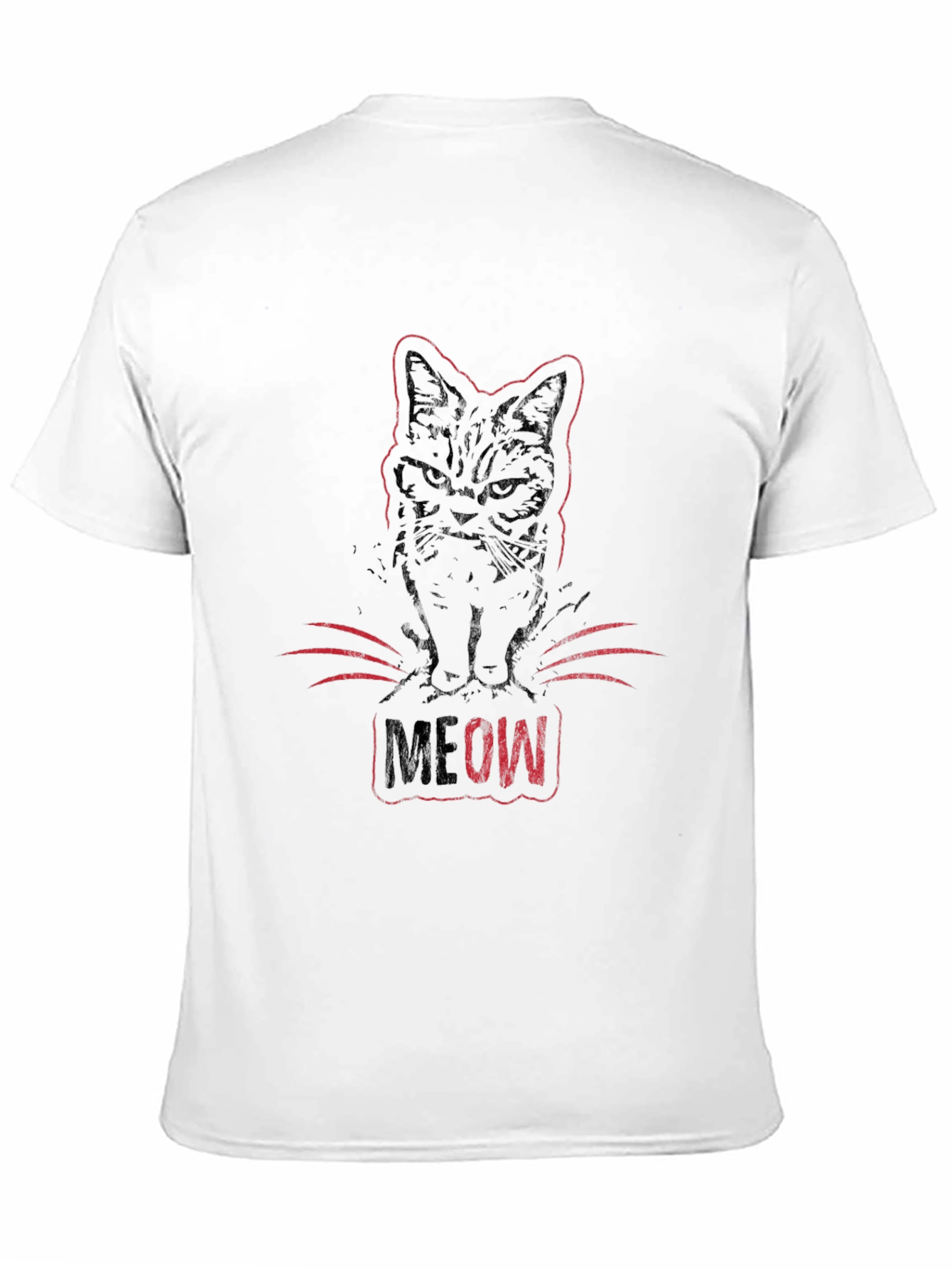Meow Cat Graphic Tee - Black
