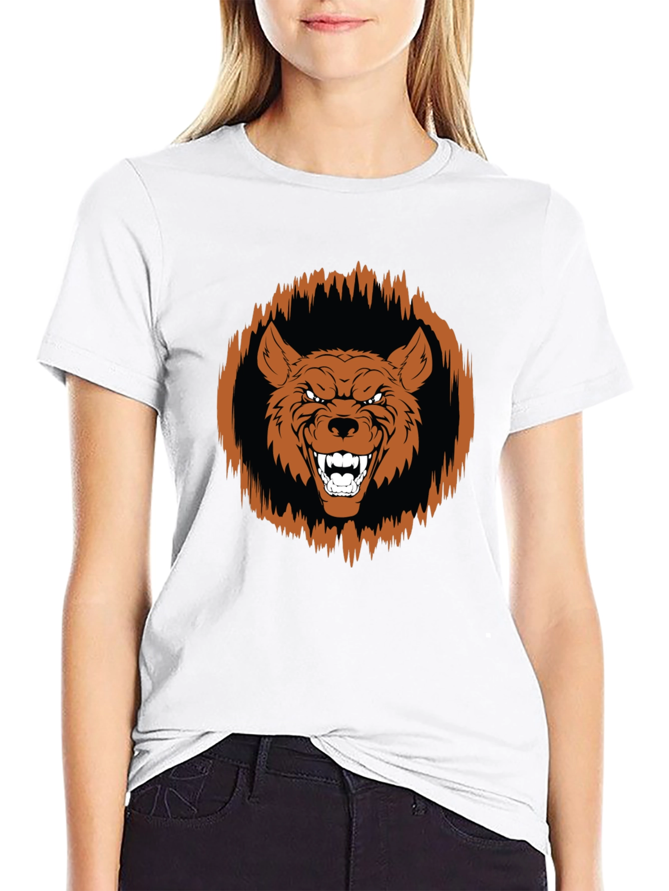 Fierce Wolf Graphic Tee - Black
