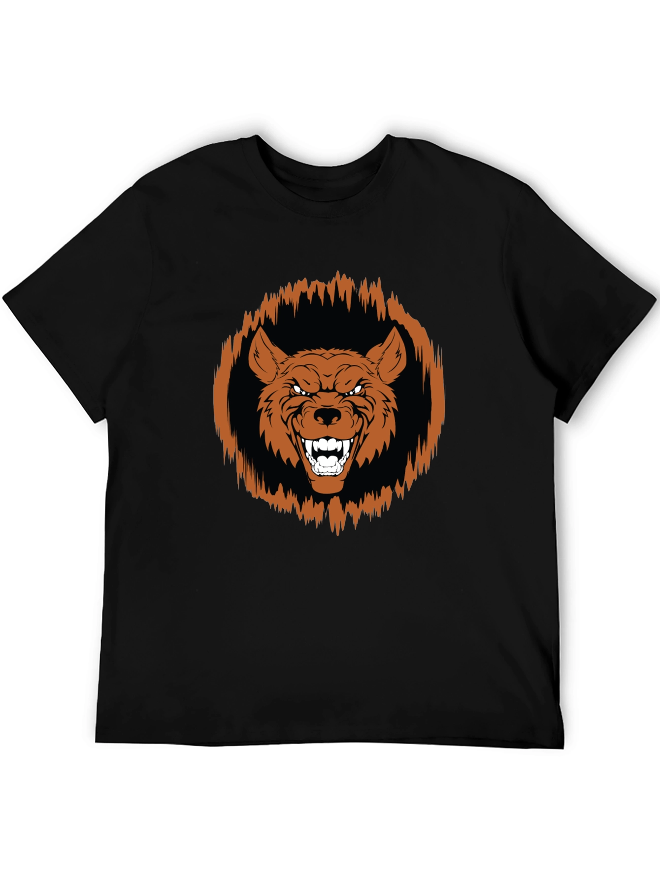 Fierce Wolf Graphic Tee - Black