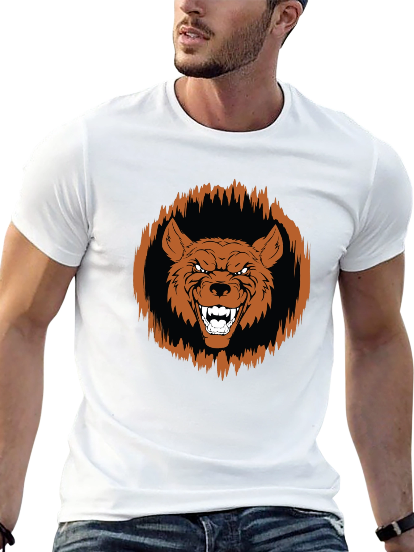Fierce Wolf Graphic Tee - Black