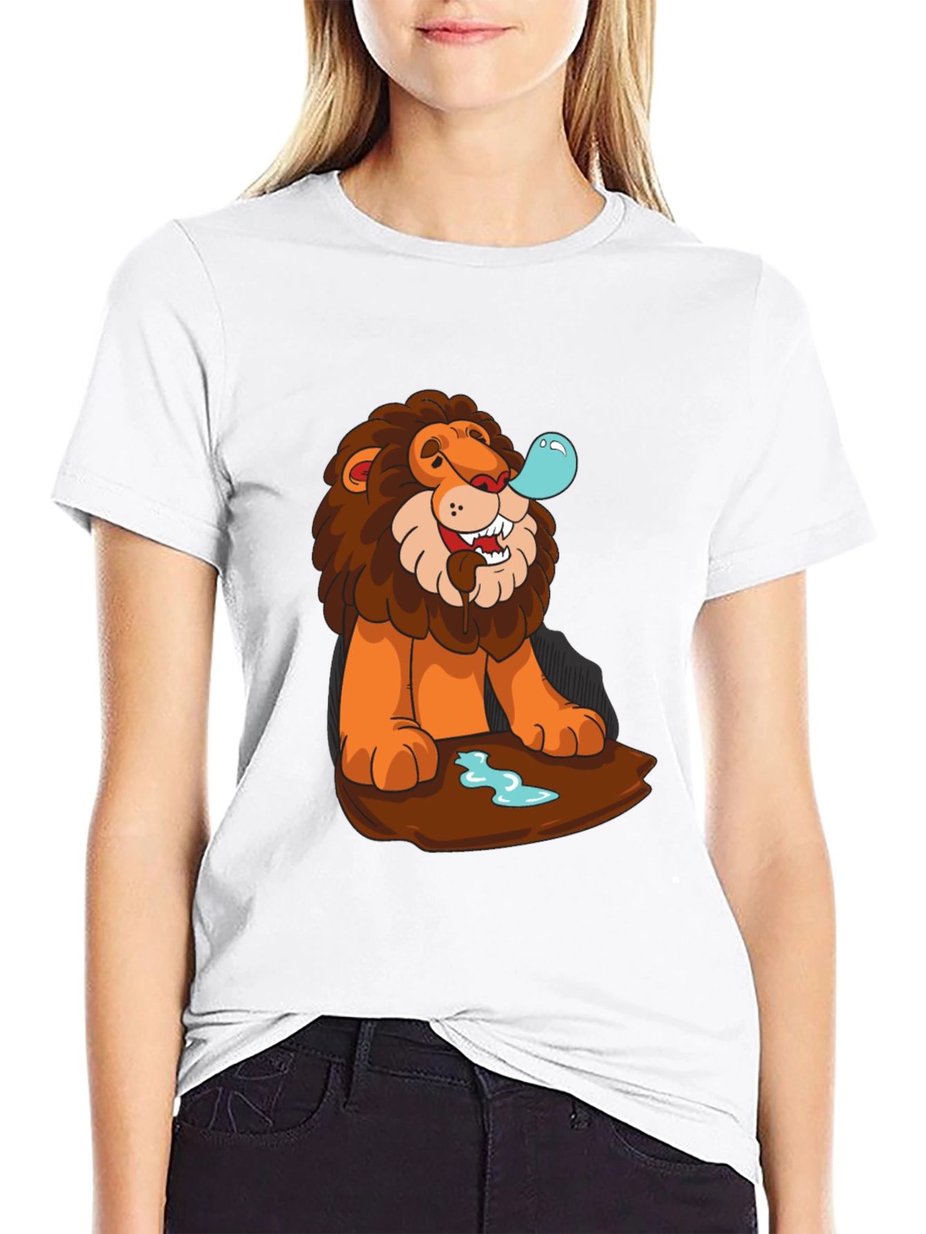 Lion Bubble T-Shirt - Cool Cartoon Graphic Tee