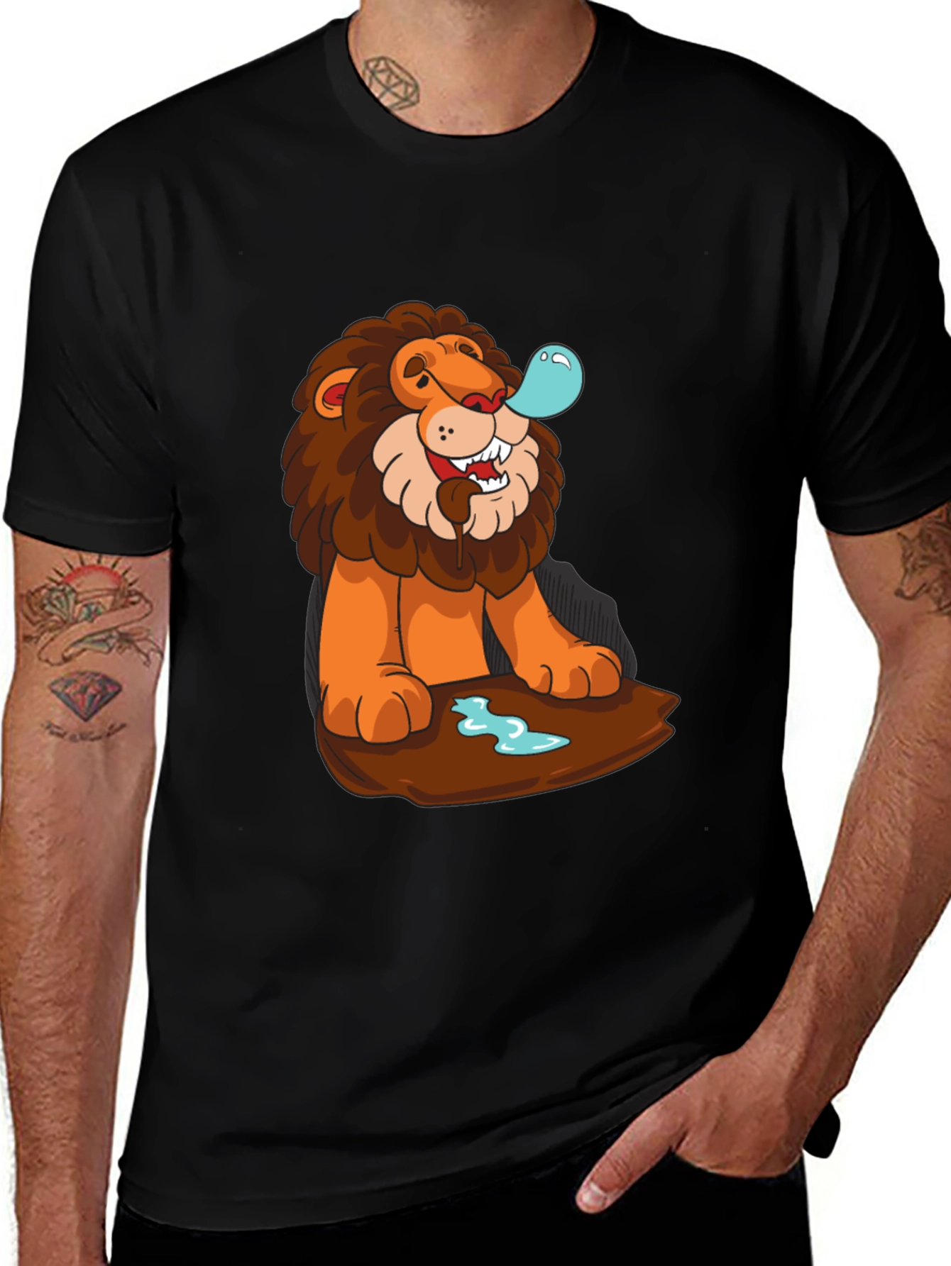 Lion Bubble T-Shirt - Cool Cartoon Graphic Tee