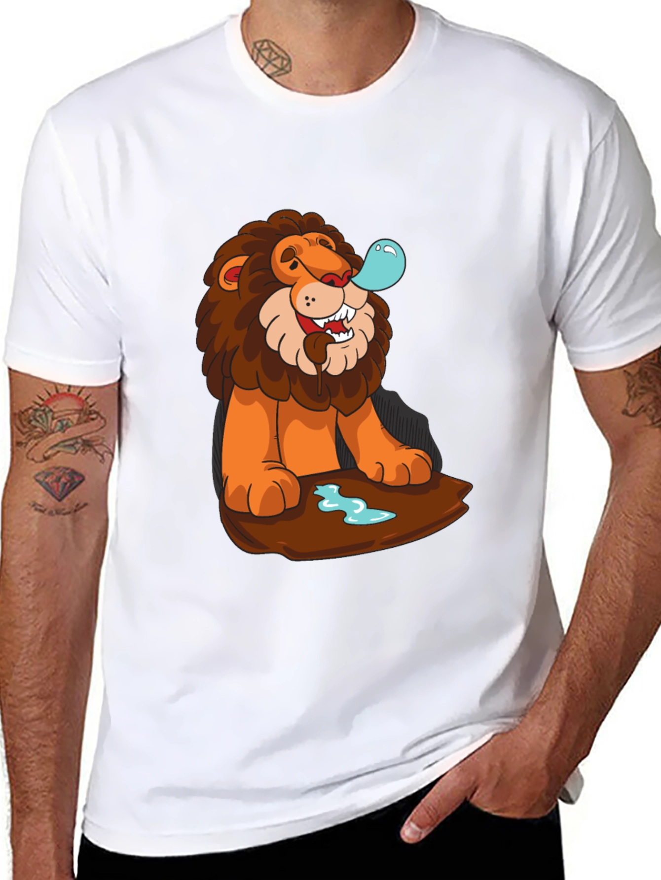 Lion Bubble T-Shirt - Cool Cartoon Graphic Tee