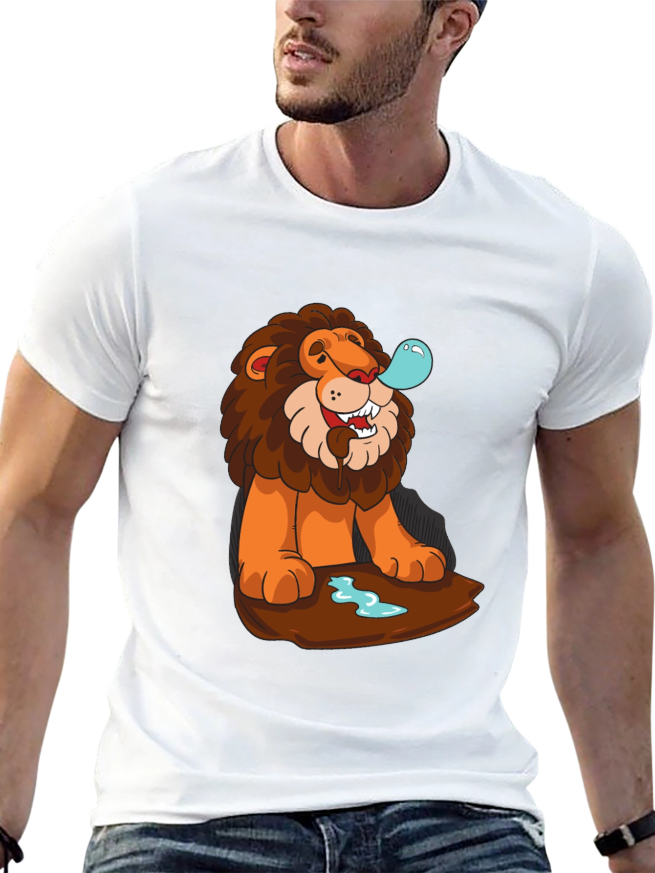 Lion Bubble T-Shirt - Cool Cartoon Graphic Tee