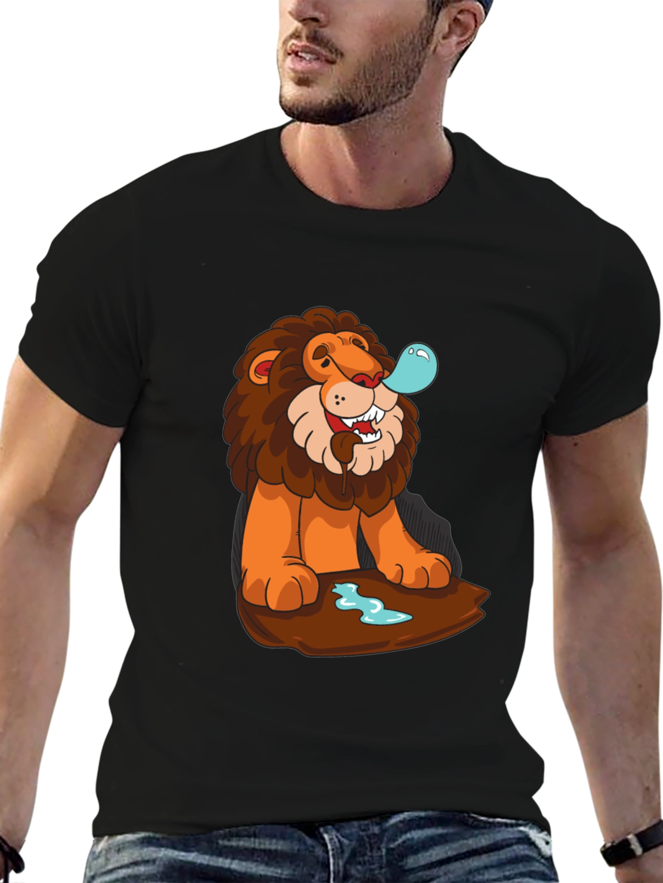 Lion Bubble T-Shirt - Cool Cartoon Graphic Tee
