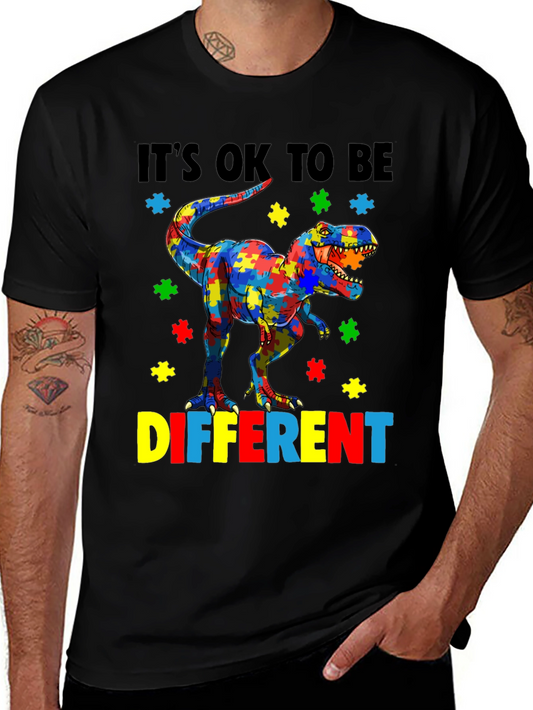 Autism Awareness Dinosaur Puzzle Piece T-Shirt