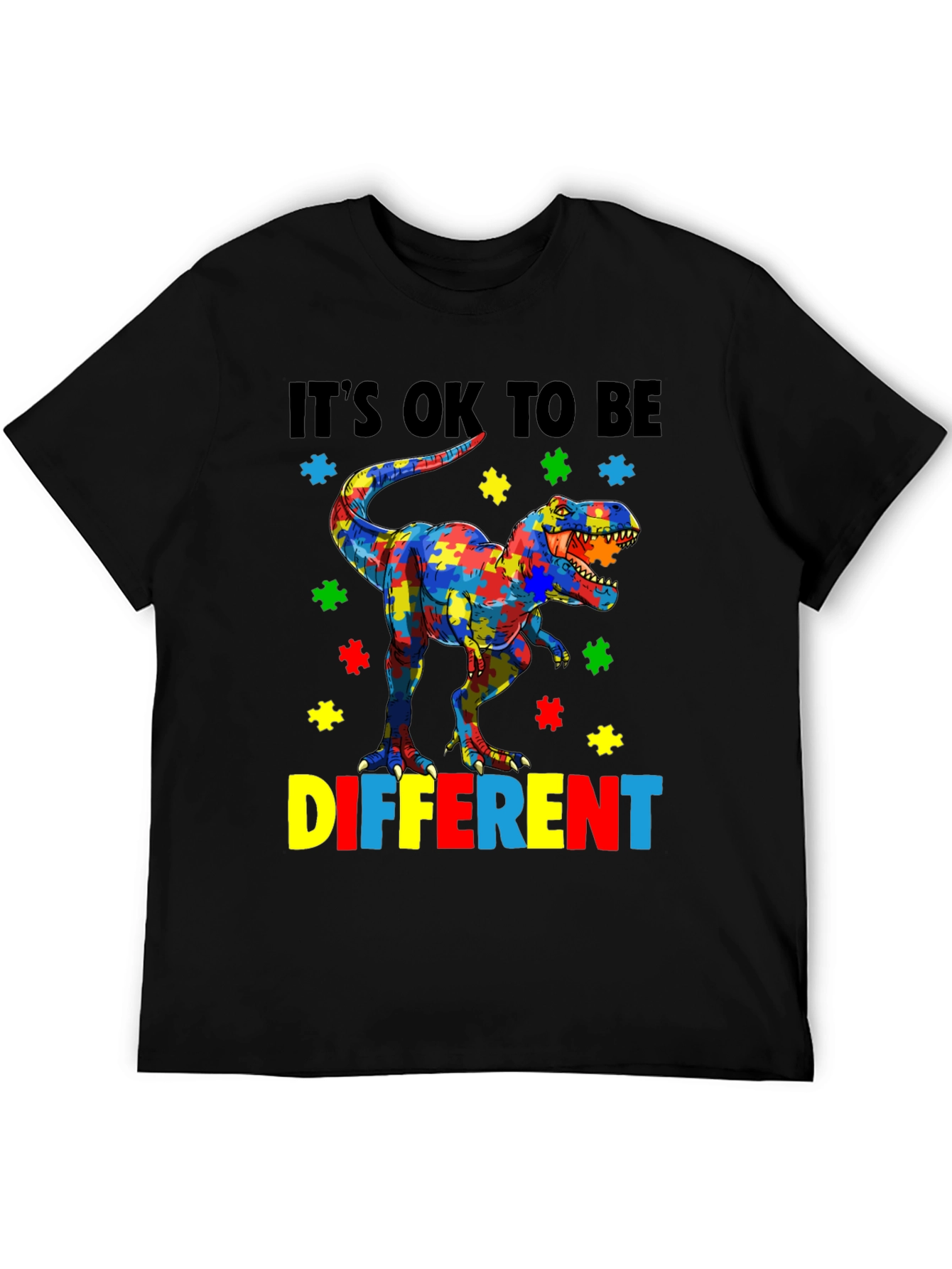 Autism Awareness Dinosaur Puzzle Piece T-Shirt