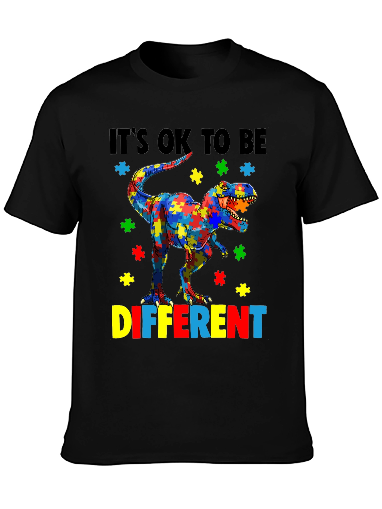 Autism Awareness Dinosaur Puzzle Piece T-Shirt