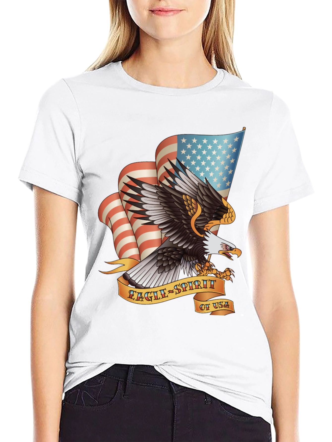 Eagle Spirit USA Graphic Print T-Shirt