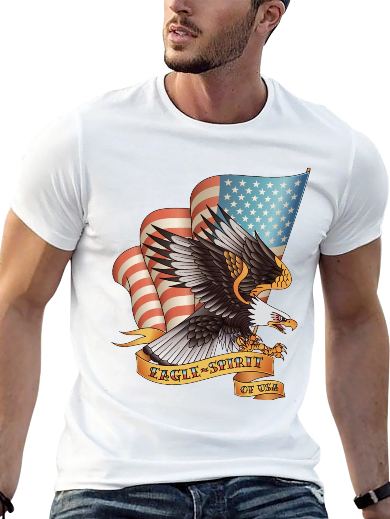Eagle Spirit USA Graphic Print T-Shirt