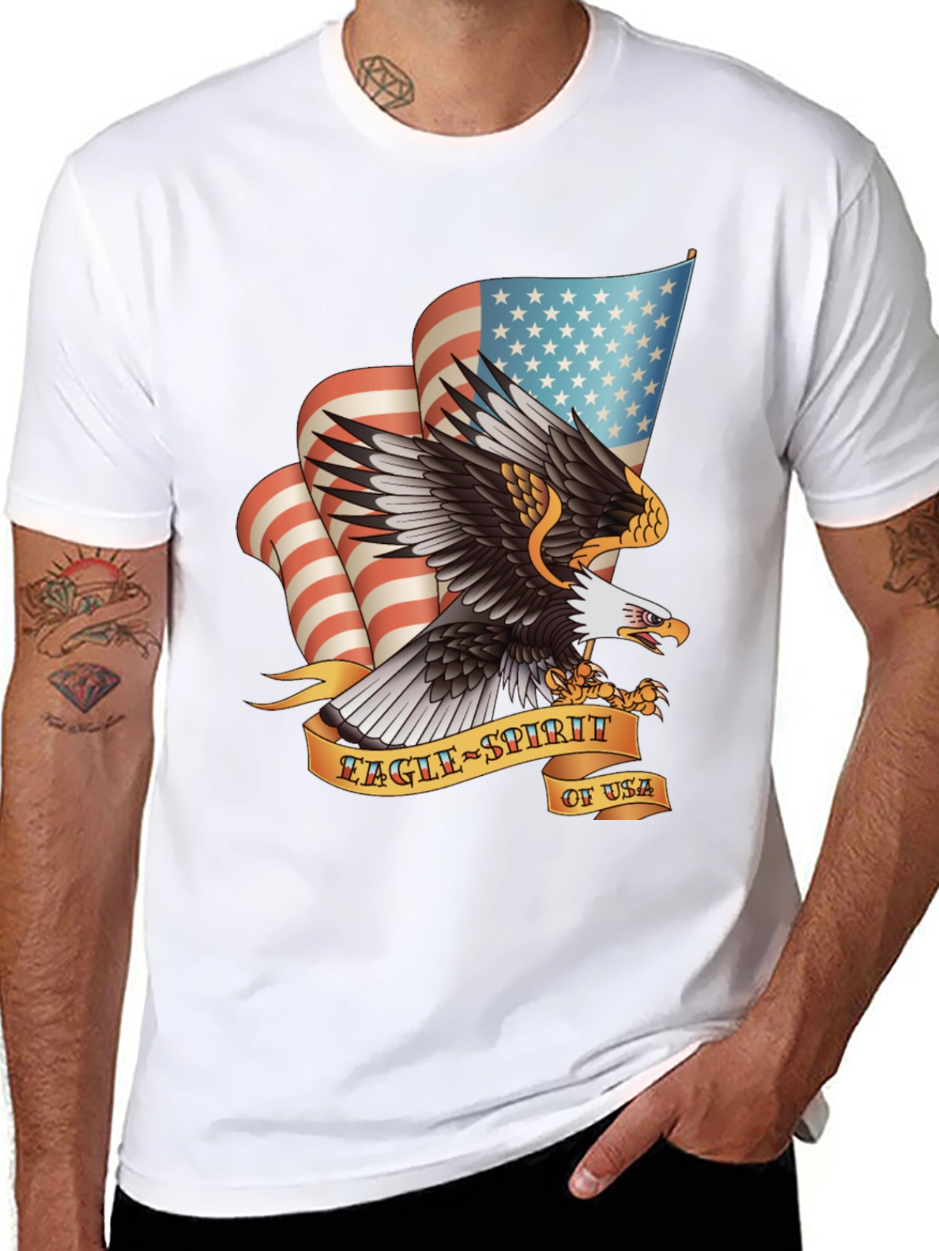 Eagle Spirit USA Graphic Print T-Shirt