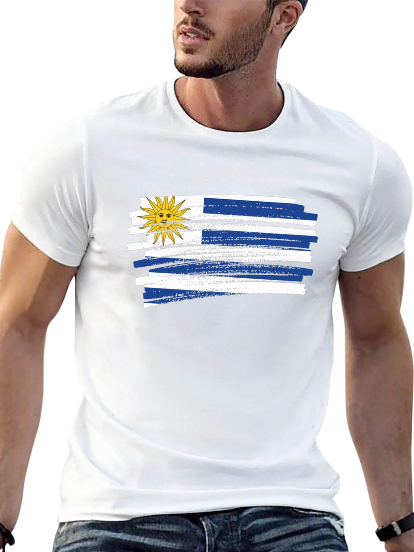 Uruguay Flag T-Shirt - Black Graphic Tee