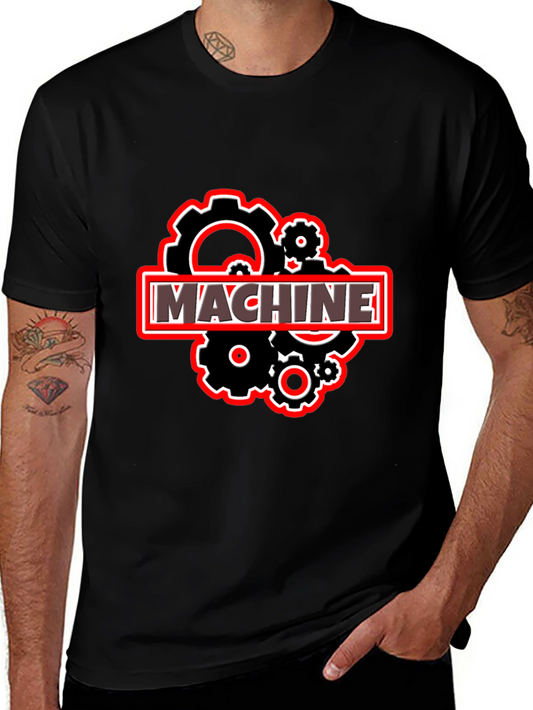 Machine Gears Graphic T-Shirt - Black Cotton Tee