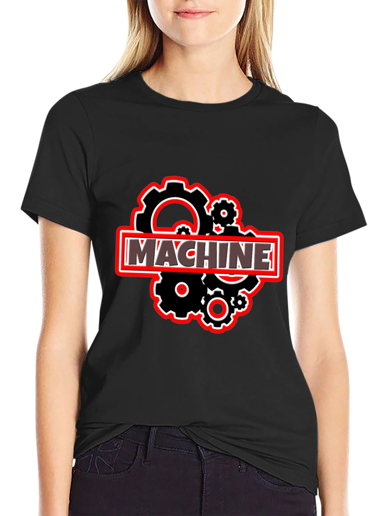 Machine Gears Graphic T-Shirt - Black Cotton Tee