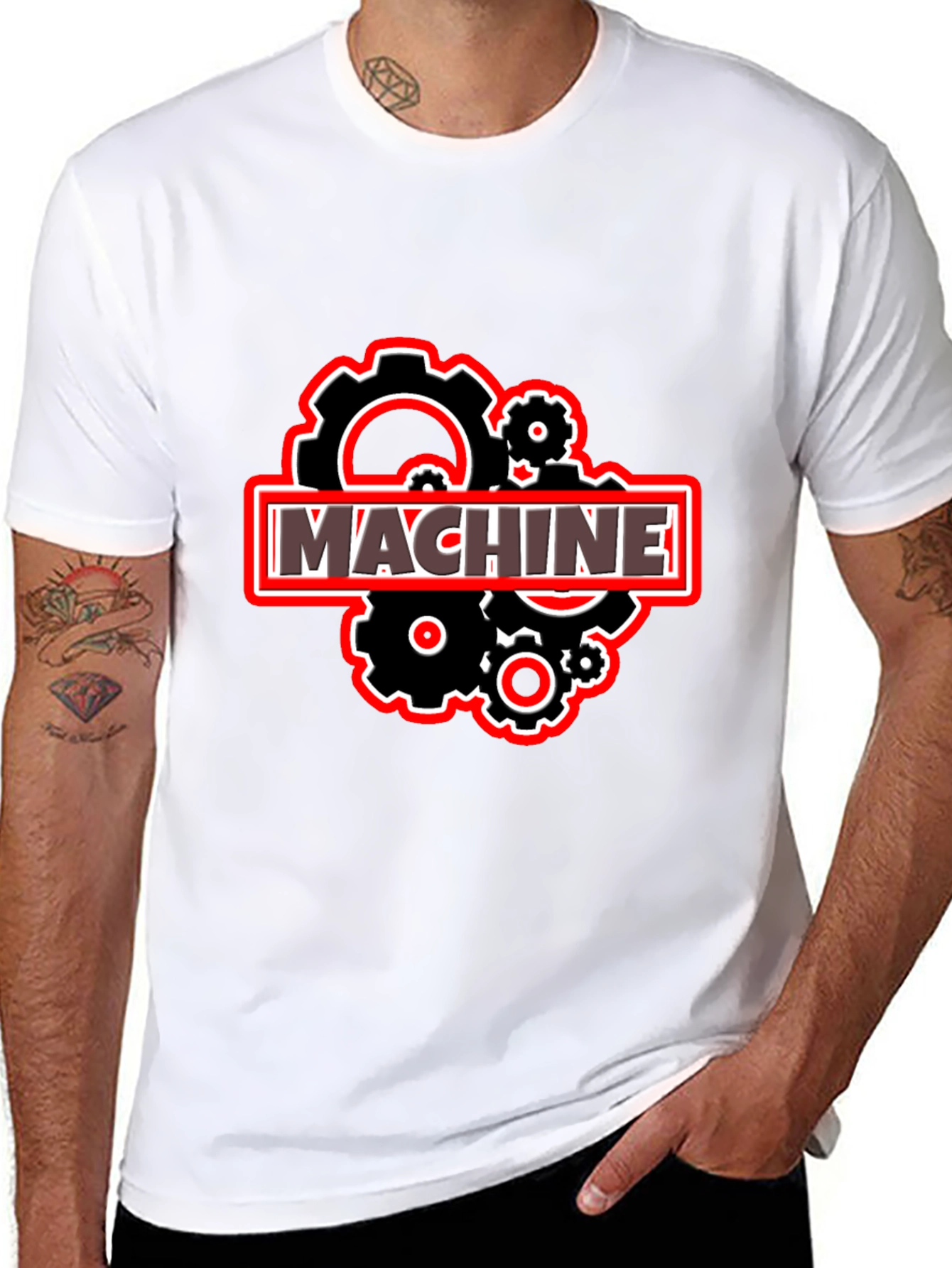 Machine Gears Graphic T-Shirt - Black Cotton Tee