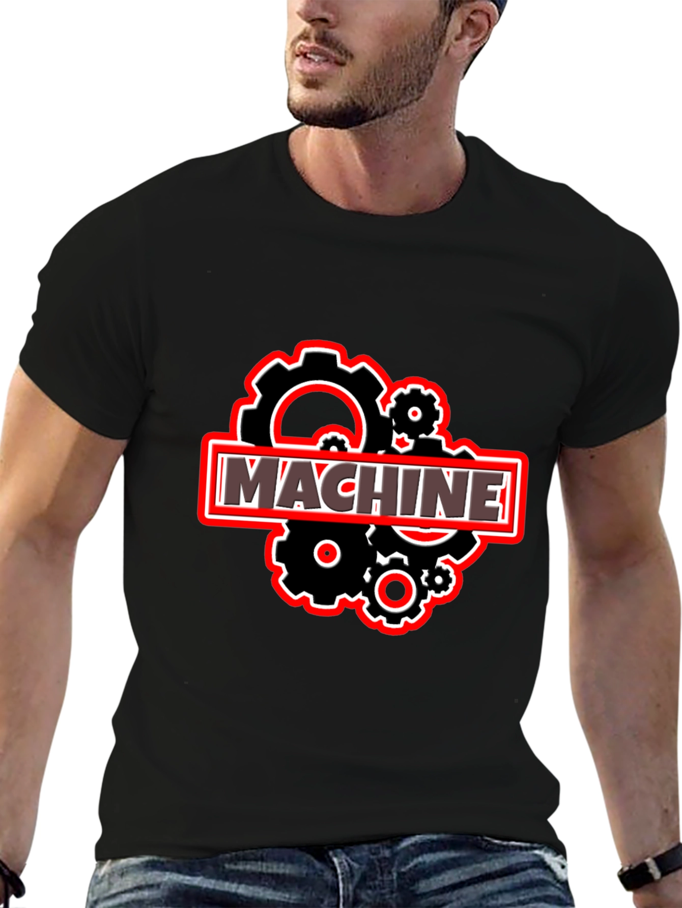 Machine Gears Graphic T-Shirt - Black Cotton Tee