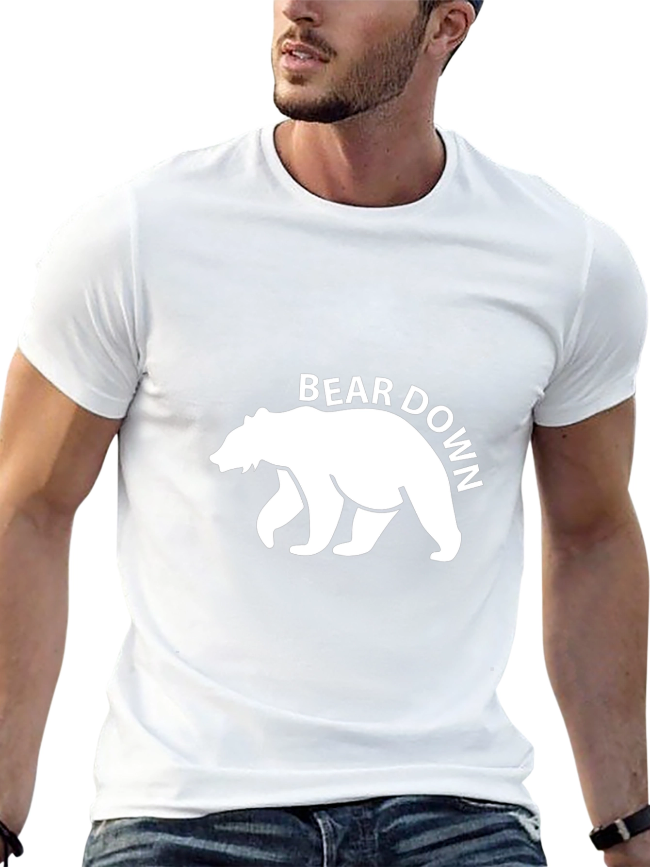 Bear Down Graphic Tee - Black Casual T-Shirt
