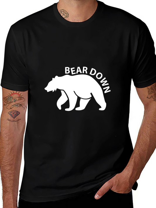 Bear Down Graphic Tee - Black Casual T-Shirt