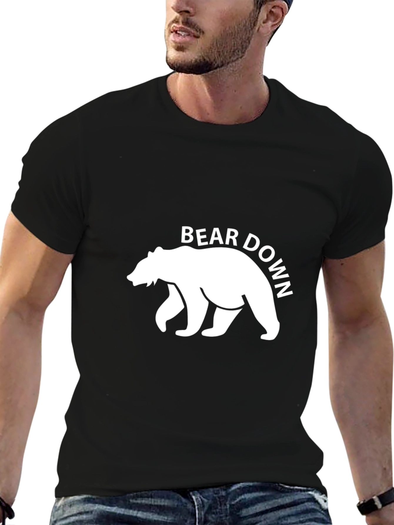 Bear Down Graphic Tee - Black Casual T-Shirt