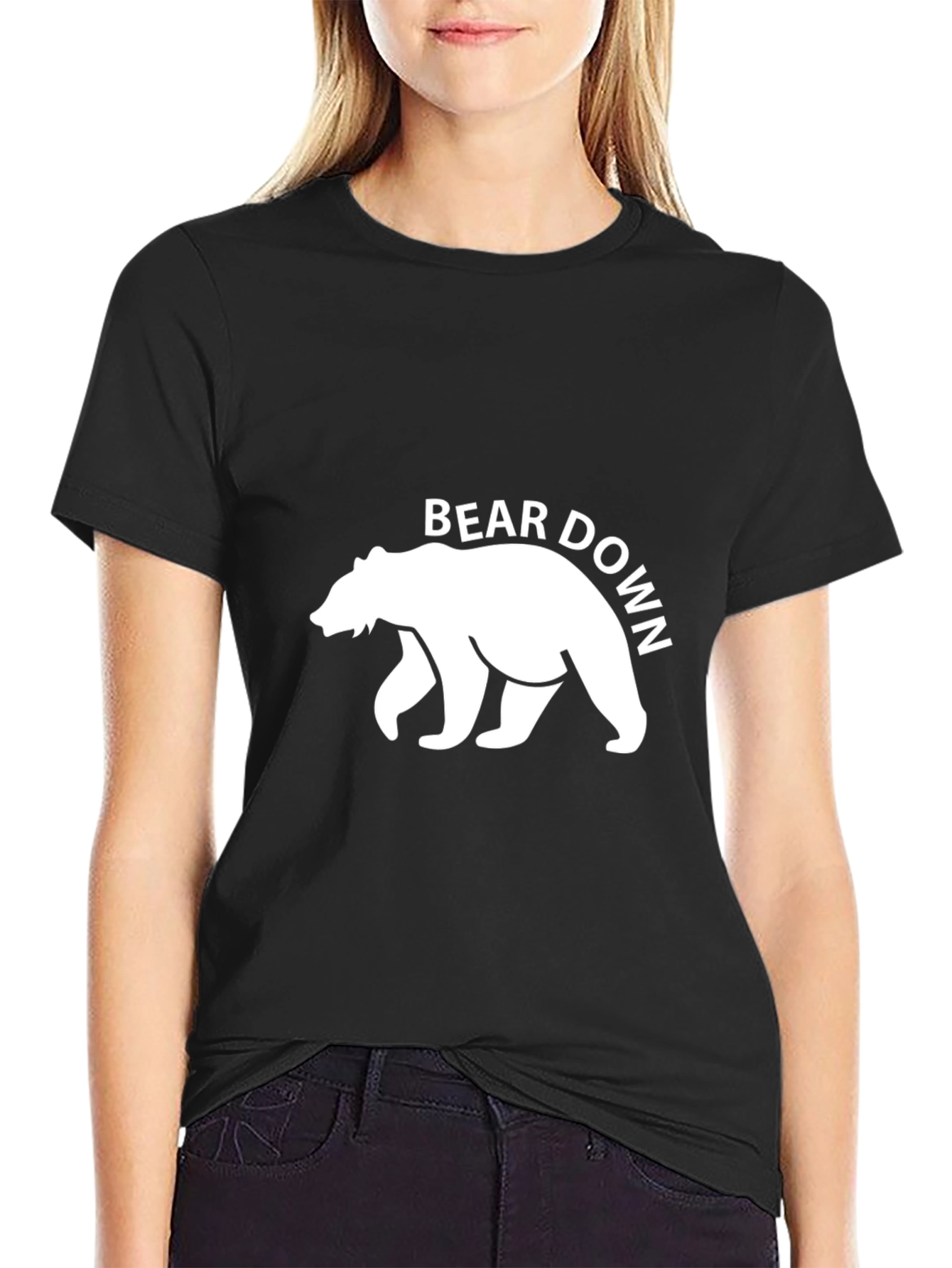 Bear Down Graphic Tee - Black Casual T-Shirt