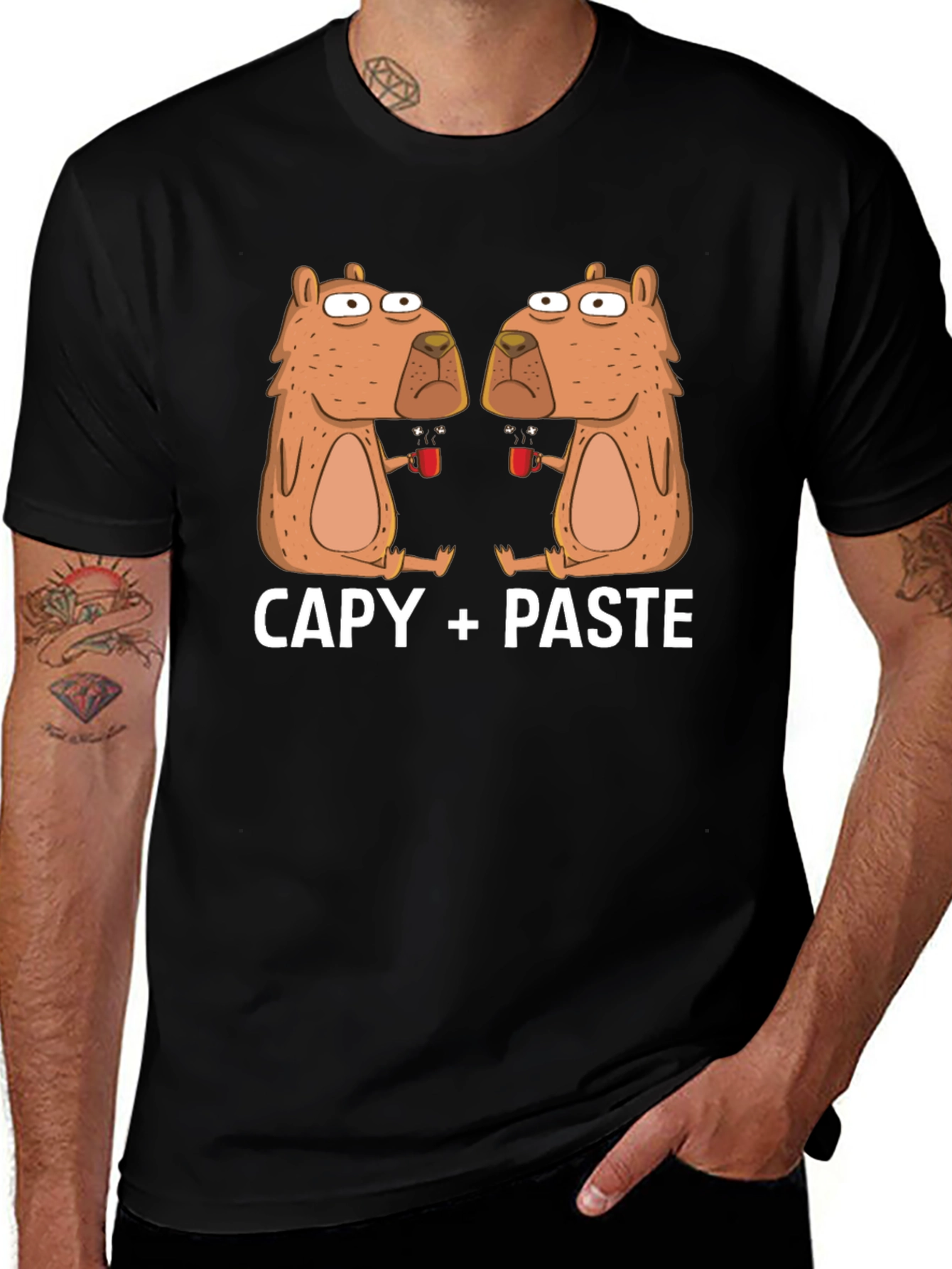Capy Copy+Paste Graphic T-Shirt - Funny Capybara Tee