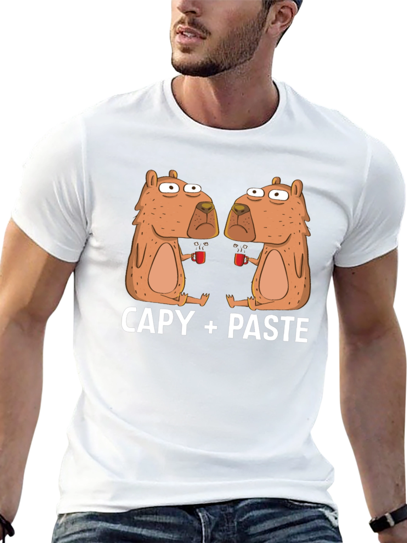 Capy Copy+Paste Graphic T-Shirt - Funny Capybara Tee