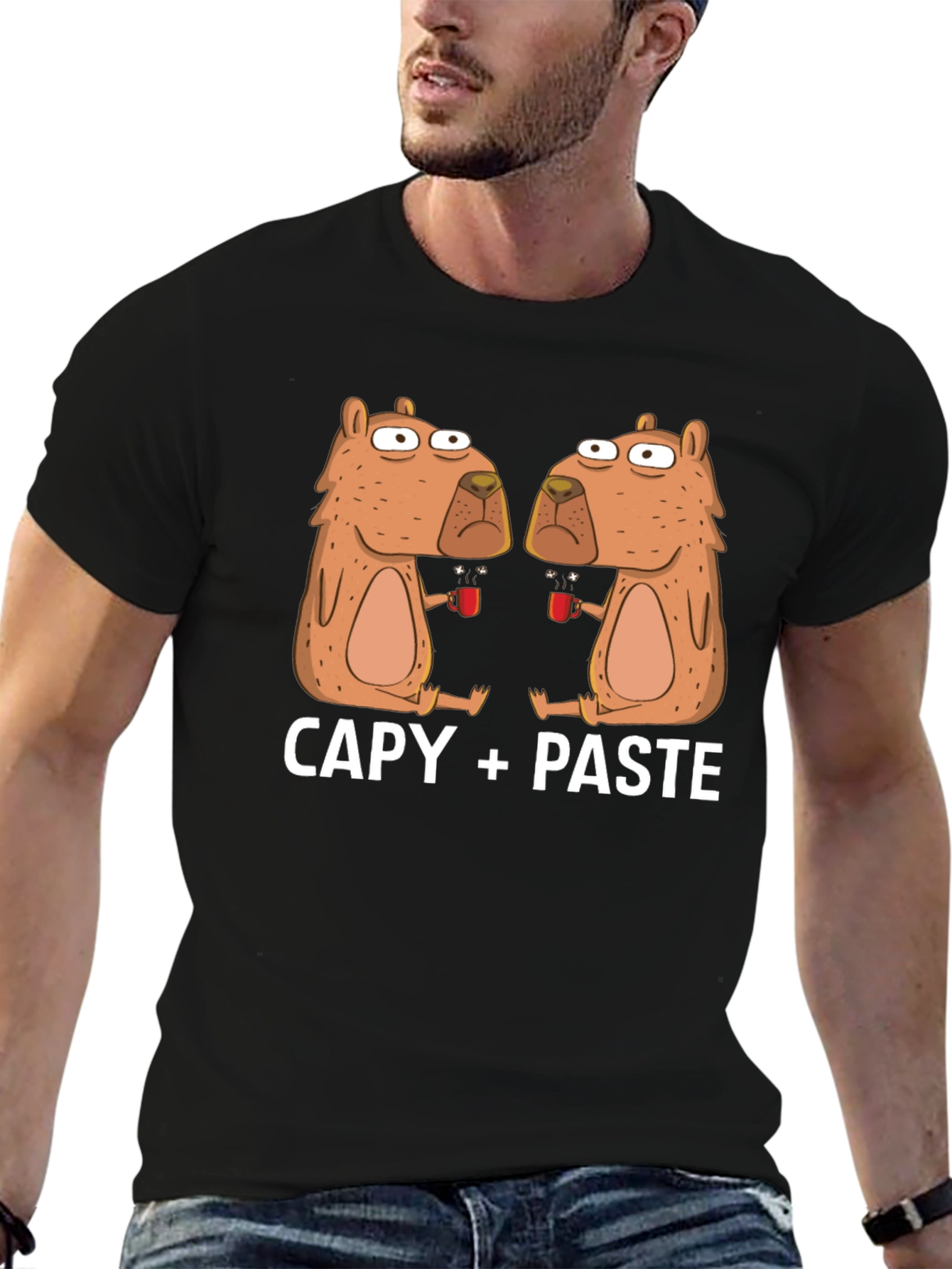 Capy Copy+Paste Graphic T-Shirt - Funny Capybara Tee