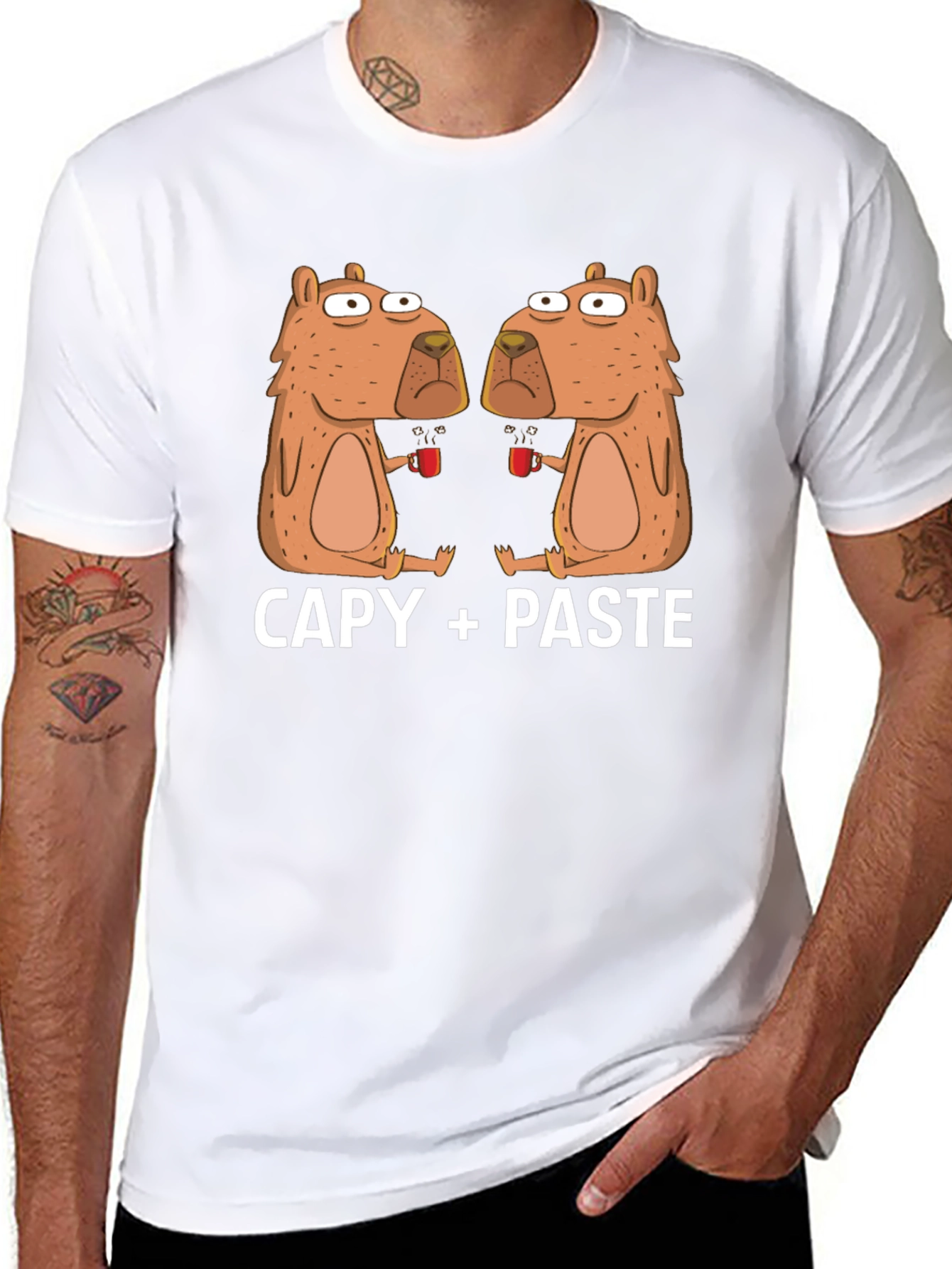 Capy Copy+Paste Graphic T-Shirt - Funny Capybara Tee