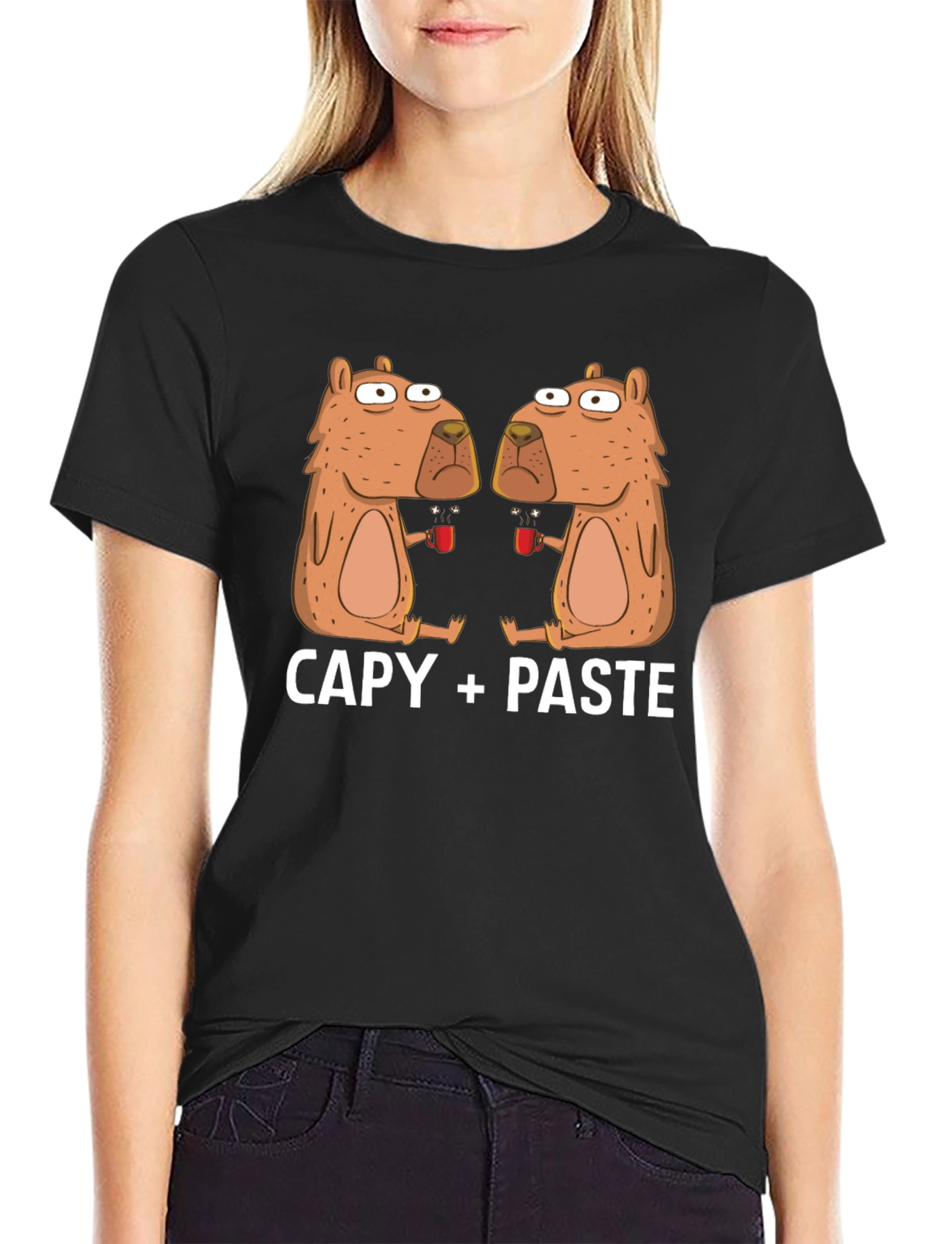 Capy Copy+Paste Graphic T-Shirt - Funny Capybara Tee