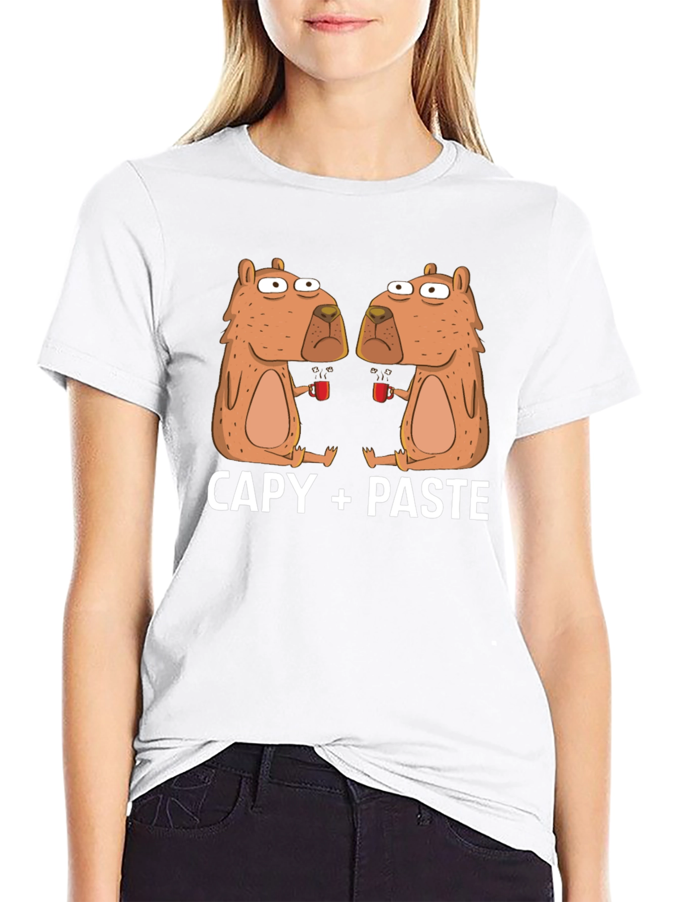 Capy Copy+Paste Graphic T-Shirt - Funny Capybara Tee