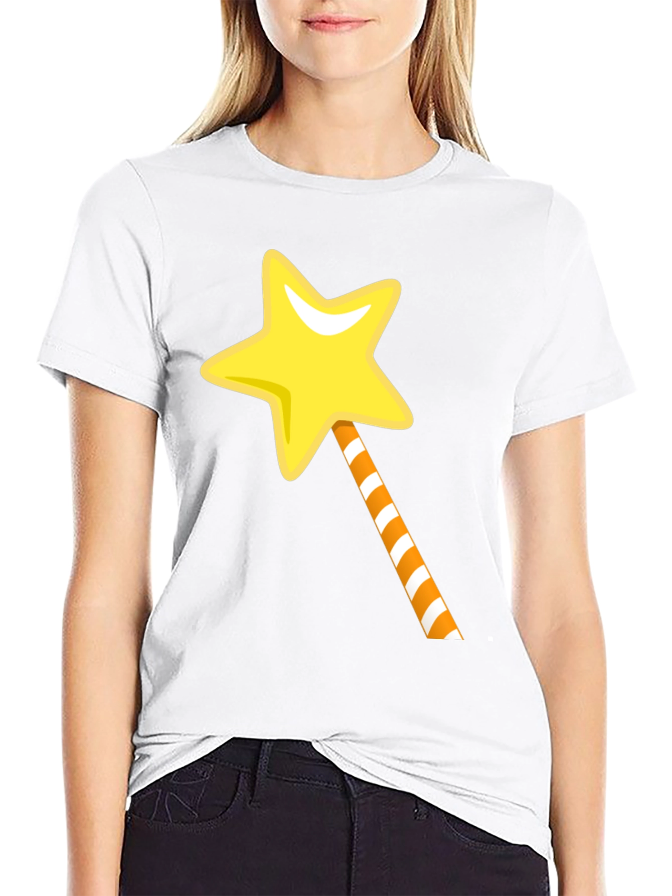 Magical Star Wand Graphic Tee - Black