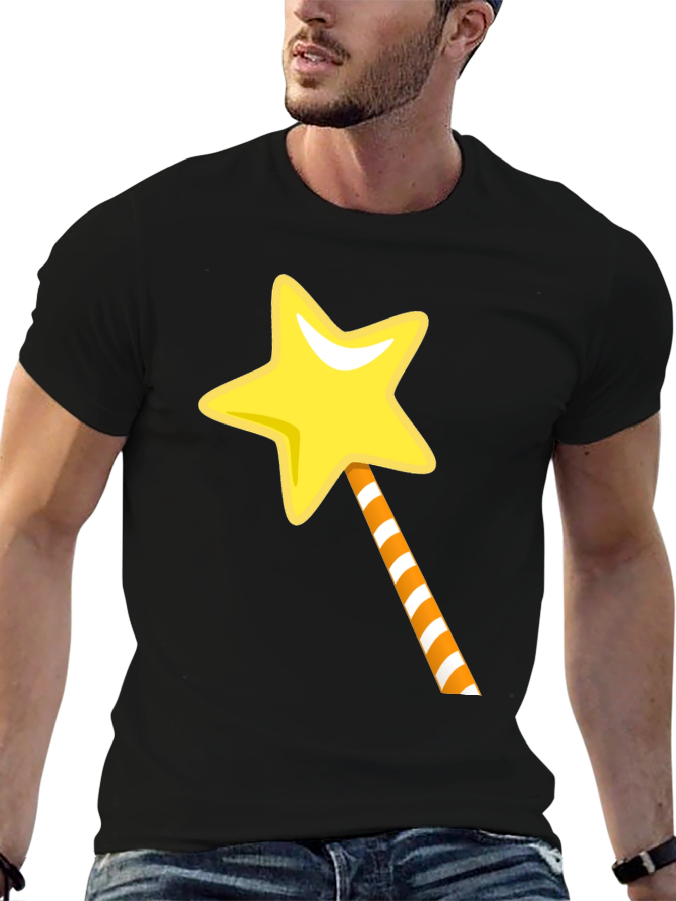 Magical Star Wand Graphic Tee - Black
