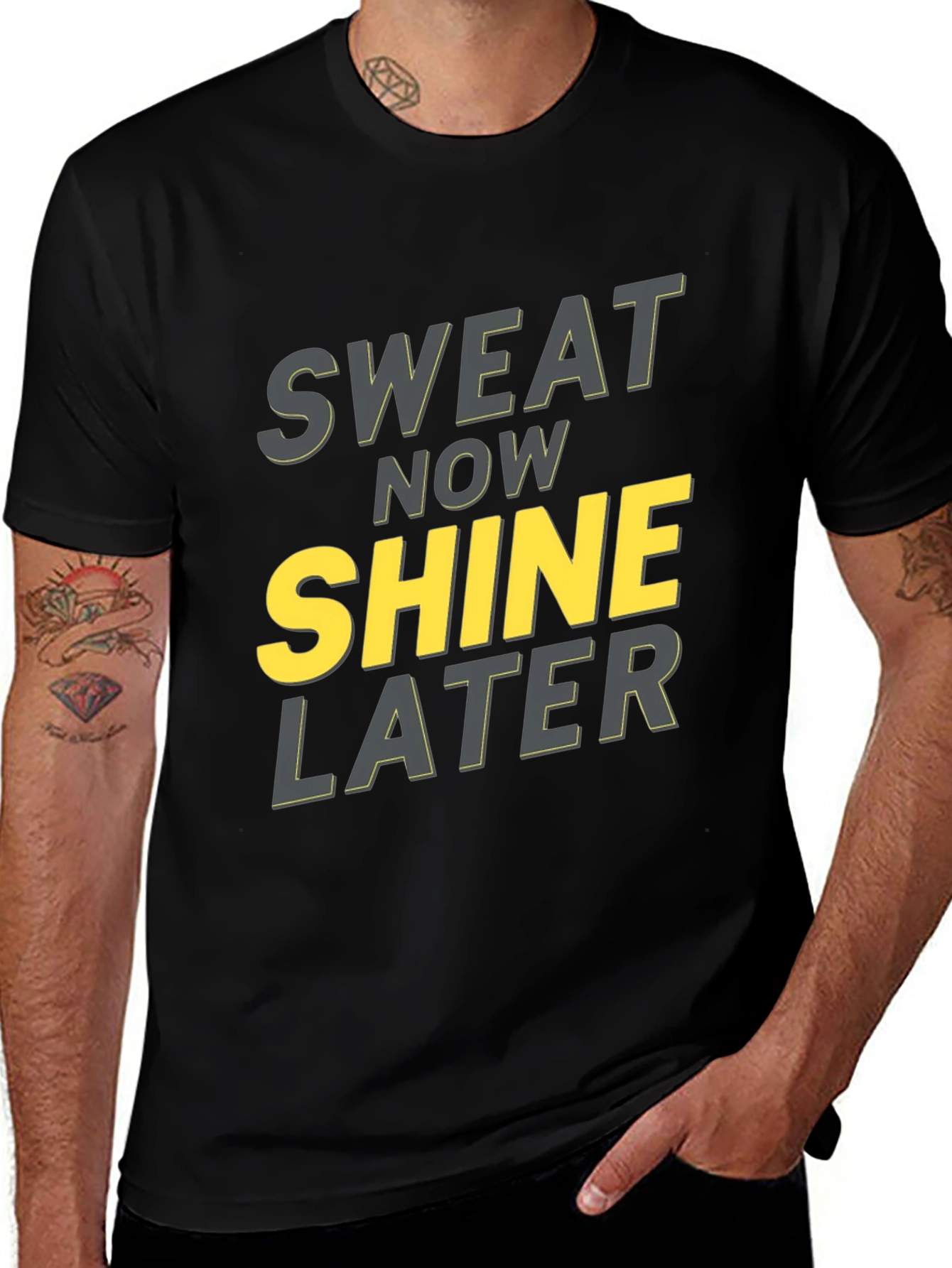 Sweat Now Shine Later Graphic T-Shirt - Black
