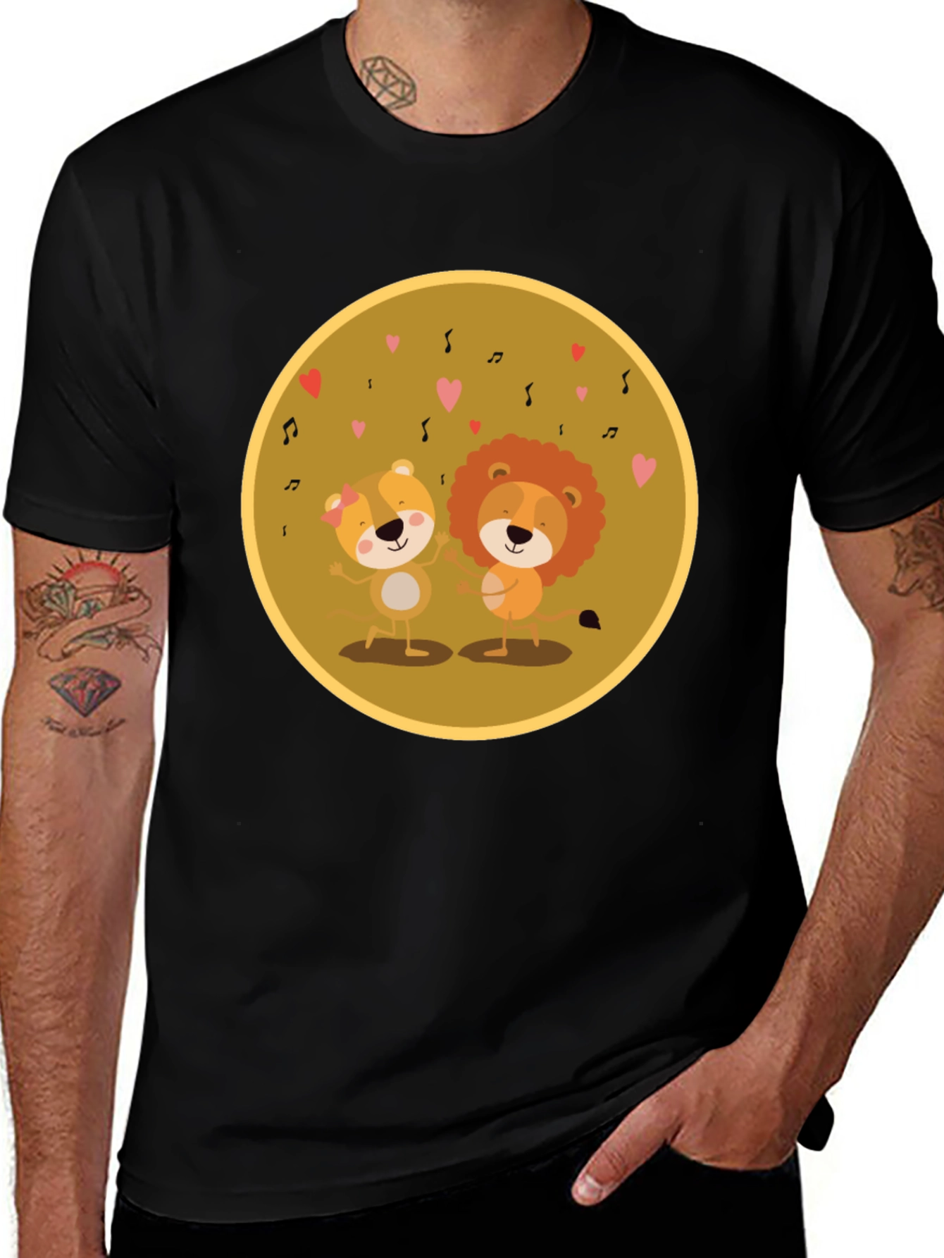 Lion & Bear Love Music T-Shirt