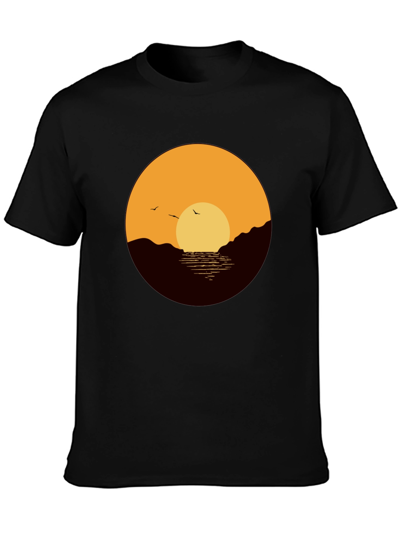 Sunset Graphic Tee - Black Casual Shirt